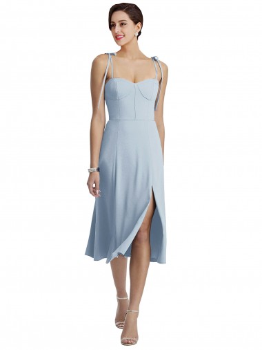 Purchase Stretch Crepe A-Line Midi Length Sleeveless Evening Dress