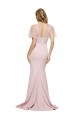 Purchase Stretch Crepe & Tulle Sheath Short Sleeves Long Low Back Formal Evening Dress