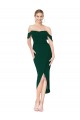 Purchase Stretch Crepe Mermaid Knee Length Sleeveless High Low Evening Dress