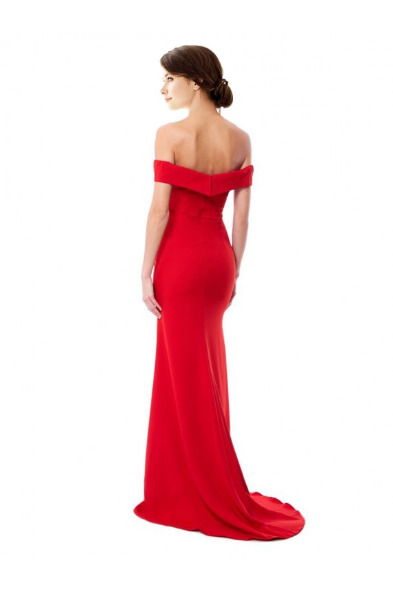 Purchase Stretch Crepe A-Line Long Sleeveless Evening Gown