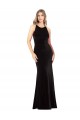 Purchase Stretch Velvet Sheath Long Sleeveless Criss Cross Back Formal Evening Dress