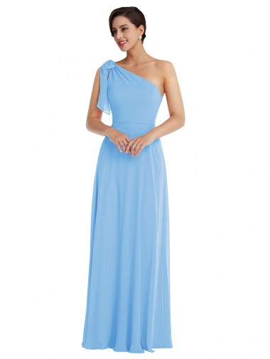 Purchase Soft Chiffon Trumpet Long Sleeveless Semi Formal Evening Dress